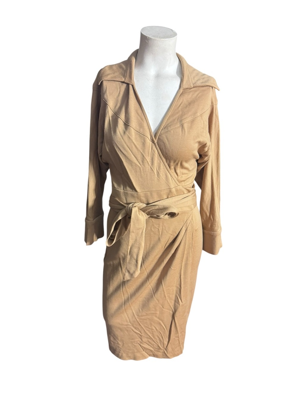 Diane Von Furstenberg Tan Wrap Dress
